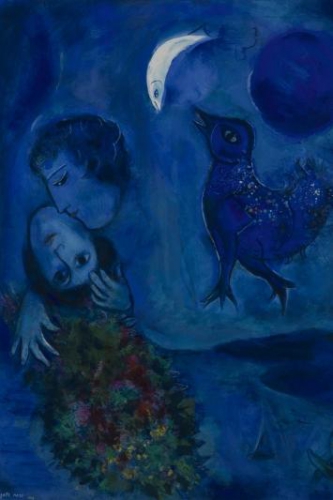 chagall, paysage bleu